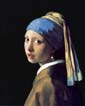 Original picture of The Girl with a Pearl Earring in the public domain (darker processing)