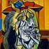 Oil painting reproductions #147 La femme qui pleure(Dona Maar) by Picasso and reproduced by PaintingsPal painter XD Wen