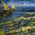 Oil painting reproduction samples #164 Seascape at Saintes-Maries, 1888 by Vincent Van Gogh and reproduced by PaintingsPal painter XD Wen