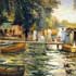 La Grenouillere, 1869 by Renoir and reproduced by Wen XD