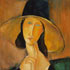Oil painting reproductions #46 Jeanne Hebuterne in a Large Hat 1918 by Amedeo Modigliani and reproduced by PaintingsPal artist WHK
