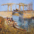 Oil painting reproduction #50 The Langlois Bridge with the Washing Women by Vincent van Gogh