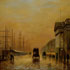 Oil painting reproduction #95 Liverpool Docks Customs House & Salthouse Docks by John Atkinson Grimshaw