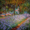 stock oil painting reproduction #107 Claude Monet's Garden, Irises by Monet copied by PaintingsPal Painter TJ (sold)