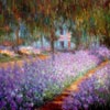 stock oil painting reproduction #127 Claude Monet's Garden, Irises by Monet copied by PaintingsPal Painter TJ (sold)