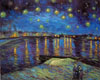 Stock reproduction oil painting #135 Starry Night over the Rhone by Van Gogh and copied by PaintingsPal artist WXD (sold)