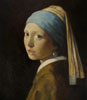 stock oil painting #147 Girl with a Pearl Earring by Vermeer (old look) sold
