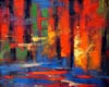 Original oil painting creation #193 Night Lighting in abstract style by PaintingsPal artist