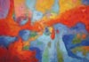 Original oil painting creation #220 Map of the World in abstract style by PaintingsPal artist
