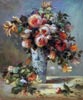 Auguste Renoir oil painting reproduction in stock #250 Roses, Jasmine in Delft Vase reproduced by PaintingsPal artist WXD (sold)