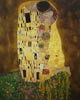 Reproduction oil painting in stock #256 The Kiss by Gustav Klimt and reproduced by PaintingsPal painter WWC (sold)