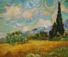 Van Gogh stock oil painting reproductions #262 A Wheatfield, with Cypresses, 1889 copied by PaintingsPal painter WD Wen (sold)