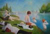 Oil painting reproductions in stock #263 Bathers at Asnieres by Georges Seurat and reproduced by JH Li (sold)