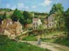 Pissarro oil painting reproductions in stock #266 The Hermitage at Pontoise by Pissarro and reproduced by PaintingsPal painter ZLB (sold)