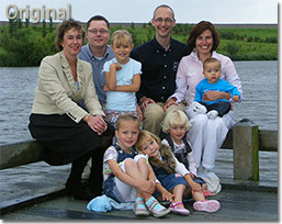 Oil painting process of Photo to hand-painted portrait (step 1)