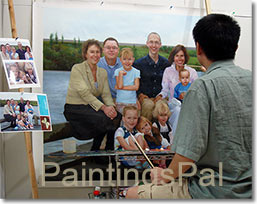 Oil painting process of Photo to hand-painted portrait (step 2)