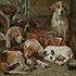 Oil painting reproduction sample #306 Foxhounds and a terrier resting after the hunt by John Emms
