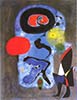 Popular masterpiece reproduction - The Red Sun by Joan Miro hand reproduced by PaintingsPal artist Zany Y